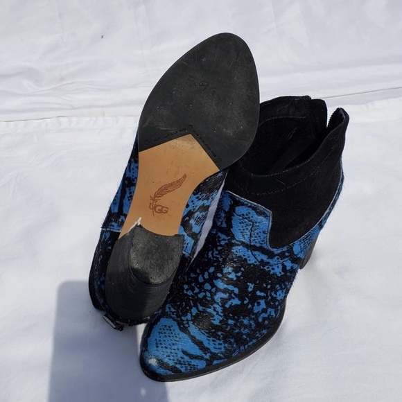 UGG Pony Hair Ankle Booties with Block Heel - Picture 3 of 4